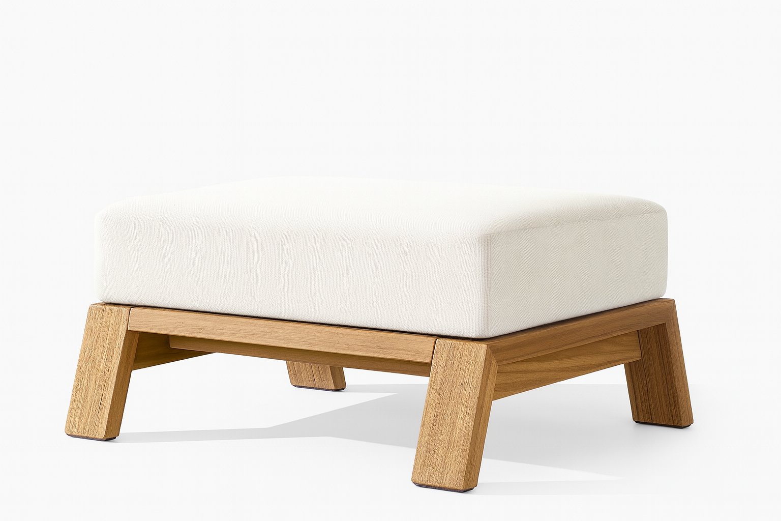 Railay Ottoman – modern solid wood fabric footrest by Cozyology Furniture Egypt