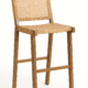 Flamingo Bar Chair in solid wood with natural cane woven seat and backrest – Cozyology Furniture Egypt