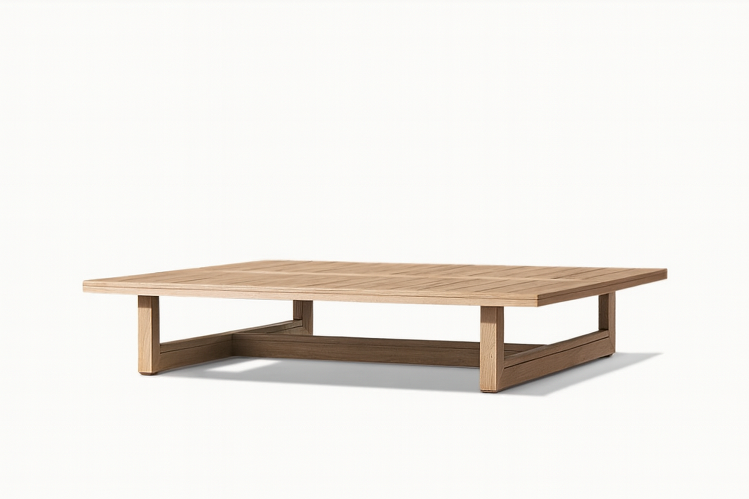 Firewood Coffee Table in natural solid wood with low floating design – Cozyology Furniture Egypt