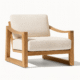 Woody Chair – Modern wooden lounge chair with sculptural frame and upholstered cushions, Cozyology Furniture Egypt.