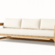 Wood Sense Sofa by Cozyology Furniture Egypt – sculptural carved solid wood frame with deep cushioned seating, organic minimalist modern sofa.