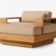 Throne Chair – solid wood modern lounge chair with beige cushions by Cozyology Furniture Egypt