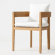 Curve Dining Chair – handcrafted minimalist wooden dining chair with white cushion by Cozyology Furniture Egypt