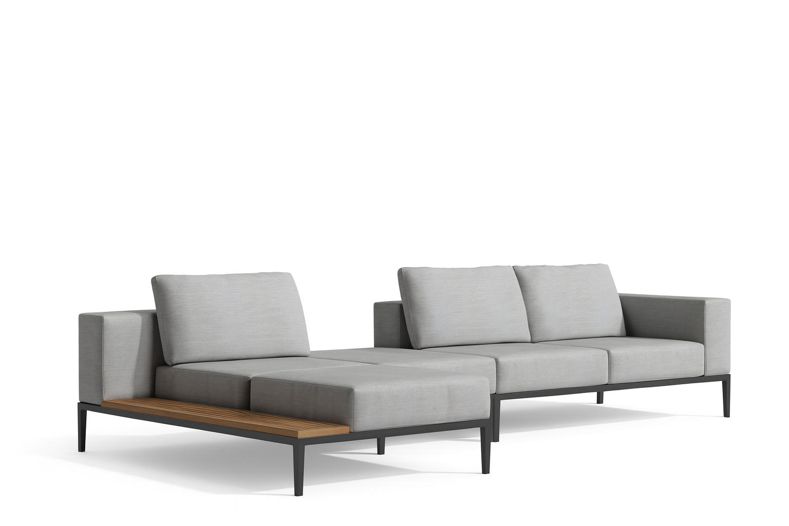 Axis Sectional Sofa with modular metal frame and neutral outdoor cushions – Cozyology Furniture Egypt