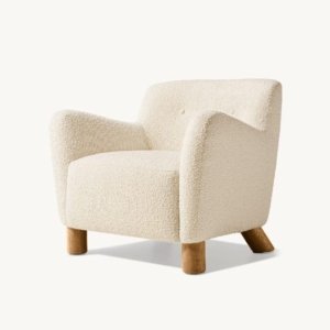 IKO Chair organic lounge armchair with solid wood base