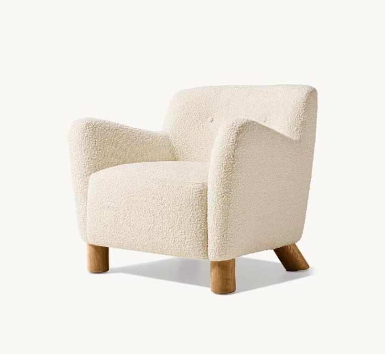 IKO Chair organic lounge armchair with solid wood base