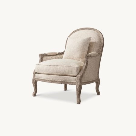LOUIS Chair classic lounge armchair with elegant wooden frame