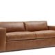 Dark leather modern lounge sofa with clean lines