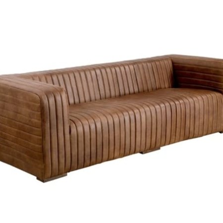 ZENO sofa modern leather statement sofa with linear channel design