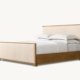 Lure comfy bed in oak veneer with upholstered headboard and footboard