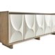 Niva sideboard Egypt with wooden frame and sculpted white door panels