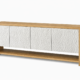 Asha sideboard Egypt with wooden frame and textured white door panels