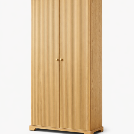 Camden storage cabinet Egypt with natural wood body and reeded door design