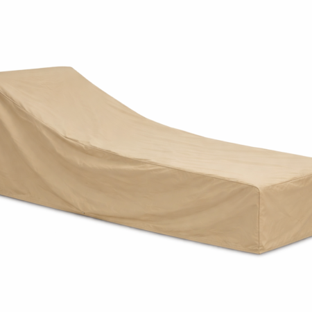 Waterproof outdoor sunbed protection cover in beige fabric