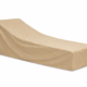 Waterproof outdoor sunbed protection cover in beige fabric