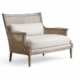 MONARCH chair classic cane lounge chair with wooden frame and upholstered seat