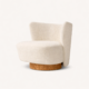 Legend lounge chair with sculptural upholstered design and wooden base in modern minimalist style