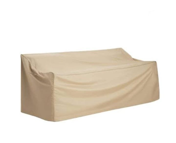 Waterproof outdoor sofa protection cover in beige fabric