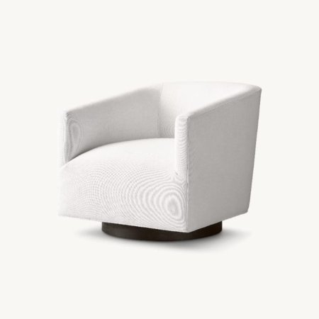 Valen lounge chair with curved upholstered design and swivel base in modern minimalist style