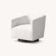 Valen lounge chair with curved upholstered design and swivel base in modern minimalist style