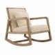 Xola rocking chair with solid wood frame and upholstered seat in a modern organic interior style