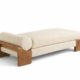 Afternoon daybed with upholstered cushion and solid wood frame in a modern organic interior style