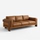 Cayn leather sofa with solid wood arms and premium leather upholstery in a modern contemporary style