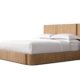 Core bed with wooden platform frame and modern headboard