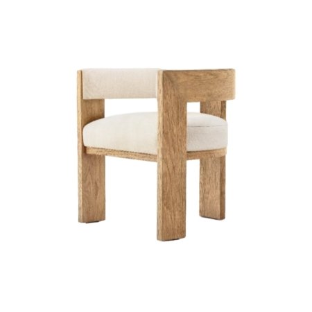 Union dining chair with wooden frame and upholstered seat